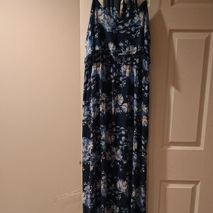 LC Lauren Conrad Navy Floral Maxi Dress